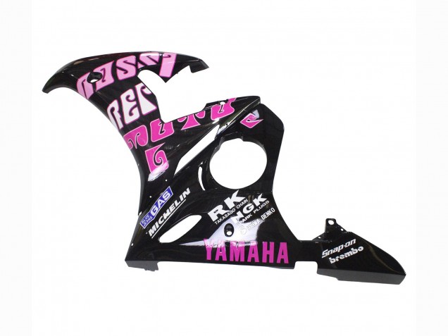 2006-2009 Yamaha YZF R6S Motorcycle Fairings - Yellow Pink Glossy Black Rossi Repsol 46 UK