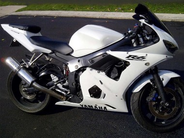 2003-2004 Yamaha YZF R6 Motorcycle Fairings - White Black Decals UK