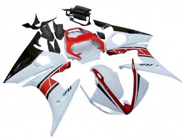 2006-2009 Yamaha YZF R6S Motorcycle Fairings - White Red Glossy Black UK