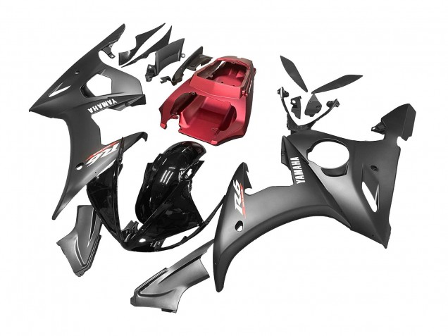2006-2009 Yamaha YZF R6S Motorcycle Fairings - Black Red UK