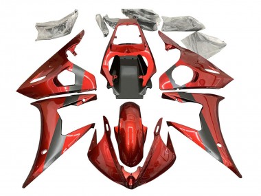 2003-2004 Yamaha YZF R6 Motorcycle Fairing - Red Matte Black UK