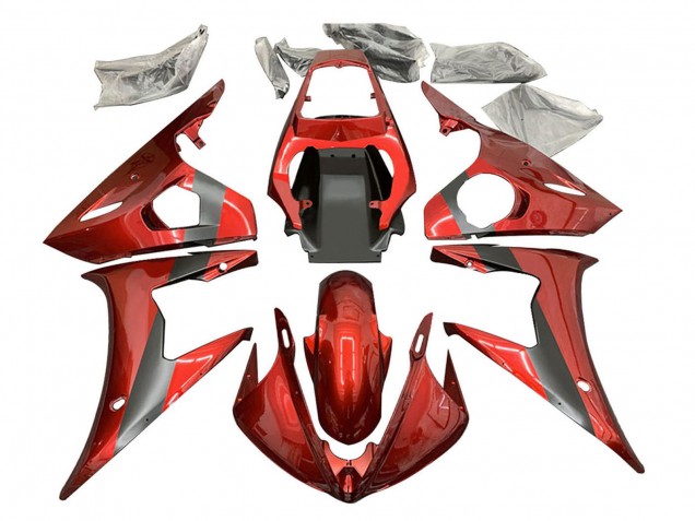 2006-2009 Yamaha YZF R6S Motorcycle Fairings - Red Matte Black UK
