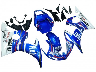 2005 Yamaha YZF 600 R6 Motorcycle Fairings - Blue White Red Motul Michelin Fiat UK