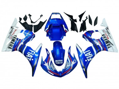 2005 Yamaha YZF 600 R6 Motorcycle Fairings - Blue White Red Motul Michelin Fiat UK
