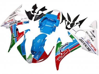 2005 Yamaha YZF 600 R6 Motorcycle Fairings - Light Blue White Green Red Kastinee Dunlop Motul UK