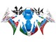 2005 Yamaha YZF 600 R6 Motorcycle Fairings - Light Blue White Green Red Kastinee Dunlop Motul UK