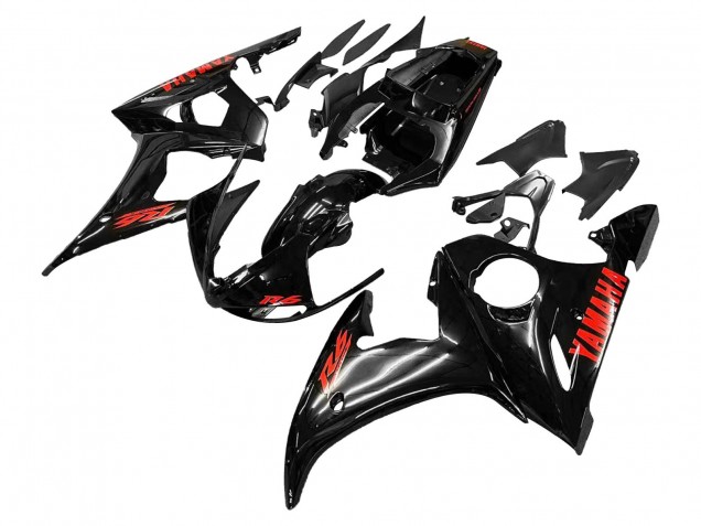 2005 Yamaha YZF 600 R6 Motorcycle Fairings - Black Red UK