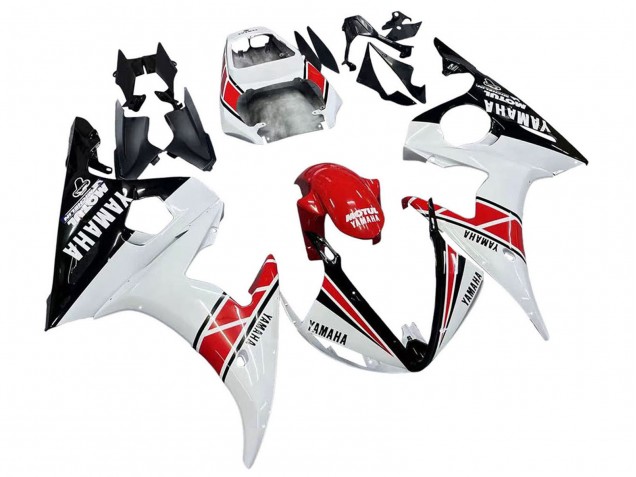 2005 Yamaha YZF 600 R6 Motorcycle Fairings - White Black Red Motul UK