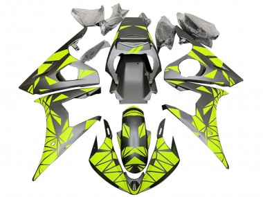 2005 Yamaha YZF 600 R6 Motorcycle Fairings - Matte Black Neon Green UK