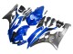 2006-2007 Yamaha YZF 600 R6 Motorcycle Fairings - Blue White Glossy Black UK