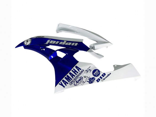 2006-2007 Yamaha YZF 600 R6 Motorcycle Fairings - White Blue Jordan UK