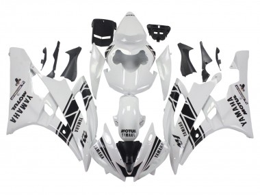 2006-2007 Yamaha YZF 600 R6 Motorcycle Fairings - White Glossy Black Motul Michelin UK