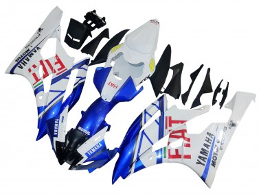 2006-2007 Yamaha YZF 600 R6 Motorcycle Fairings - White Blue Red Fiat Motul Michelin UK