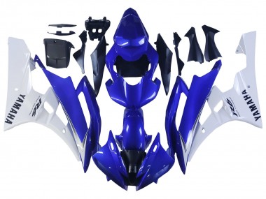2006-2007 Yamaha YZF 600 R6 Motorcycle Fairings - White Blue Black UK