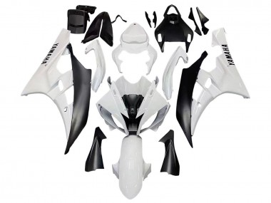 2006-2007 Yamaha YZF 600 R6 Motorcycle Fairings - White Matte Black UK