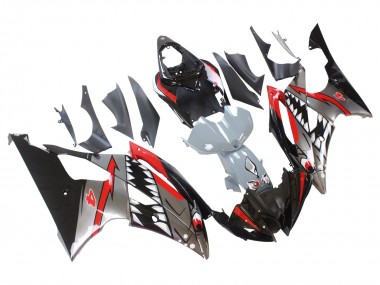 2008-2016 Yamaha YZF 600 R6 Motorcycle Fairings - Silver Black Red Shark 4 UK