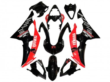 2008-2016 Yamaha YZF 600 R6 Motorcycle Fairings - Red Glossy Black DENSO Yamalube 21 UK