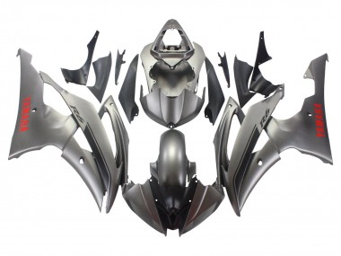 2008-2016 Yamaha YZF 600 R6 Motorcycle Fairings - Matte Grey Red Decals UK