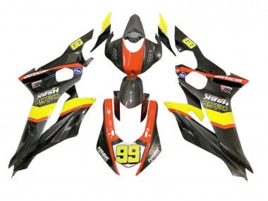 2008-2016 Yamaha YZF 600 R6 Motorcycle Fairings - Yellow Orange Black Carbon Fiber Style UK