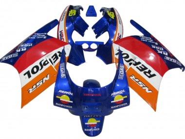 1988-1989 Honda NSR250R Motorcycle Fairings - Orange White Red Blue Repsol UK