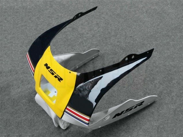 1988-1989 Honda NSR250R Motorcycle Fairings - White Yellow Gold Glossy Black UK