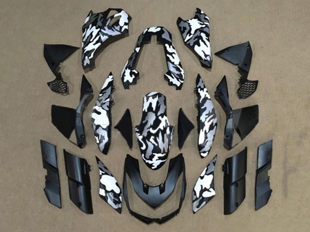 2010-2013 Kawasaki Z1000 Motorcycle Fairings - Black White Camouflage UK