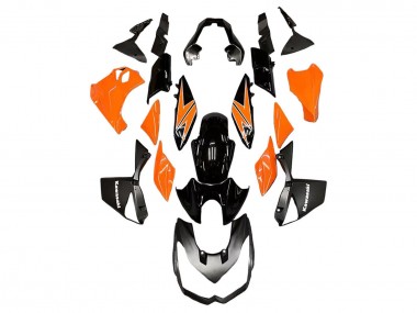 2010-2013 Kawasaki Z1000 Motorcycle Fairings - Orange Glossy Black UK