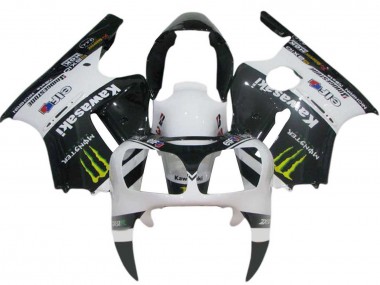 2000-2001 Kawasaki ZX12R Motorcycle Fairings - White Black Yellow Elf Monster UK