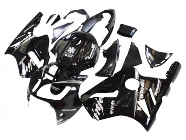 2000-2001 Kawasaki ZX12R Motorcycle Fairings - Glossy Black White Elf Snow UK