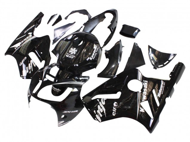 2000-2001 Kawasaki ZX12R Motorcycle Fairings - Glossy Black White Elf Snow UK