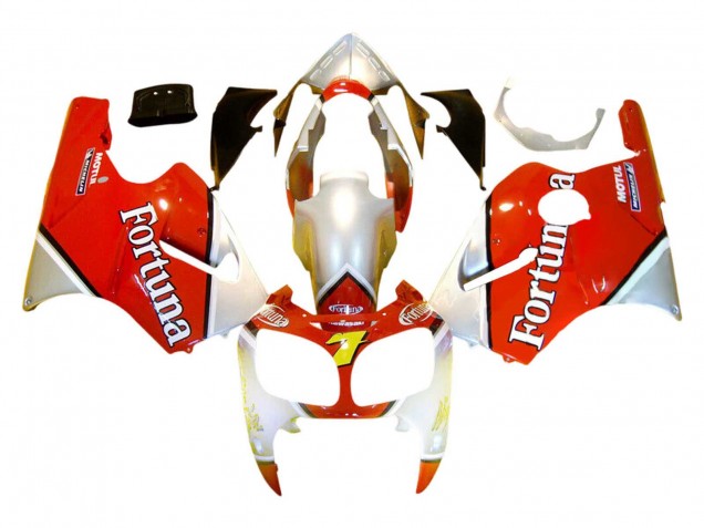 2000-2001 Kawasaki ZX12R Motorcycle Fairings - Silver Red Fortuna Motul 7 UK