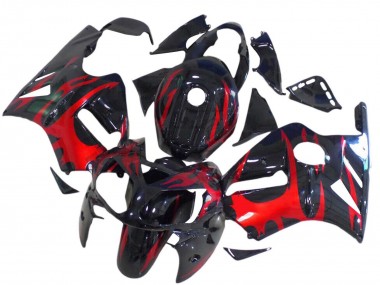 2000-2001 Kawasaki ZX12R Motorcycle Fairings - Glossy Black Red UK