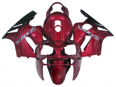 2002-2006 Kawasaki ZX12R Motorcycle Fairings - Candy Red Black UK