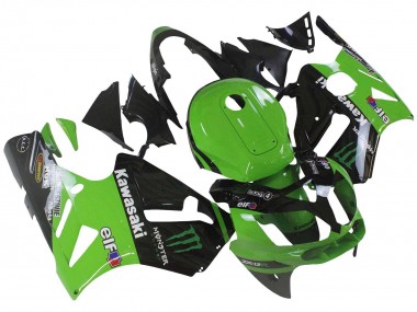 2002-2006 Kawasaki ZX12R Motorcycle Fairing - Green Glossy Black Elf Touch4 Monster UK