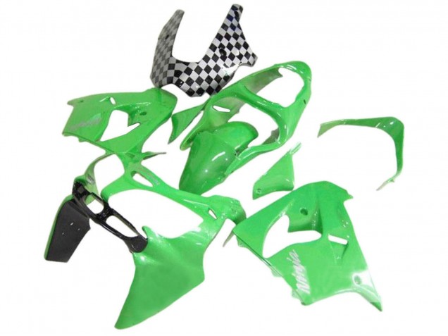 2000-2001 Kawasaki ZX9R Motorcycle Fairings - Green Black White Ninja UK