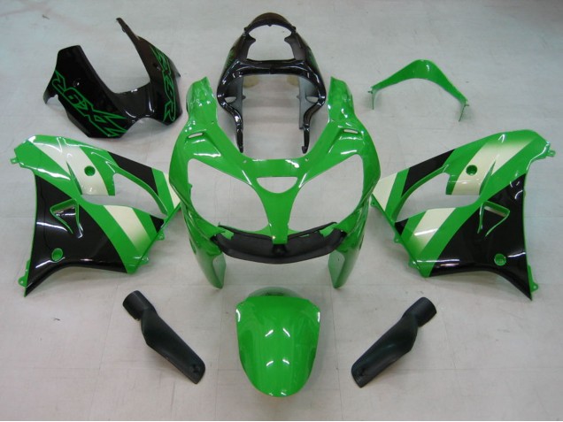 2000-2001 Kawasaki ZX9R Motorcycle Fairings - Green Silver Black UK