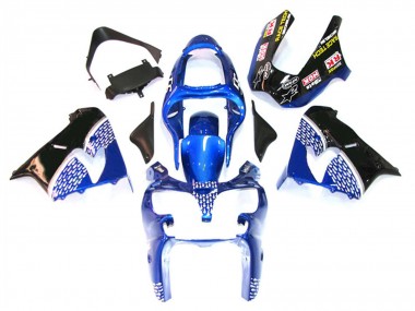 2000-2001 Kawasaki ZX9R Motorcycle Fairings - Blue White Black UK