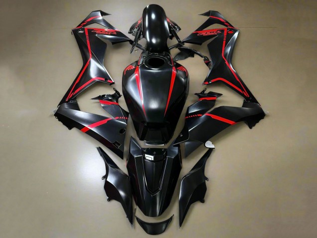 2019-2020 Honda CBR650R Motorcycle Fairings - Glossy Black Red Stripe UK