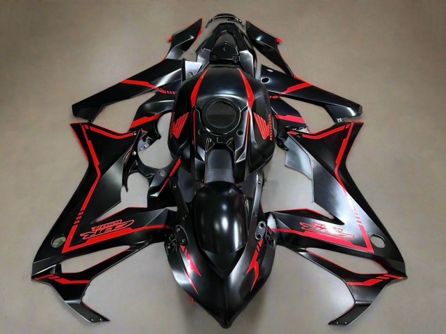 2019-2020 Honda CBR650R Motorcycle Fairings - Glossy Black Red Stripe UK