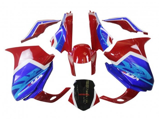 2010-2014 Honda VFR 1200 Motorcycle Fairings - White Red Blue UK