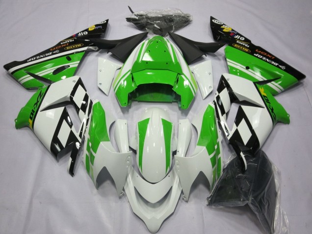 2004-2005 Kawasaki ZX10R Motorcycle Fairings - White Green UK