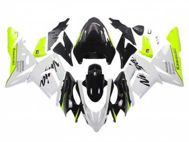 2004-2005 Kawasaki ZX10R Motorcycle Fairings - White Black Neon Yellow UK