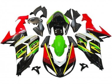 2006-2007 Kawasaki ZX10R Motorcycle Fairings - Red Green Yellow Black UK