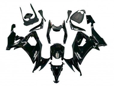 2008-2010 Kawasaki ZX10R Motorcycle Fairings - Glossy Black White Decal UK