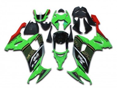 2008-2010 Kawasaki ZX10R Motorcycle Fairings - Green Black Red White Honeycomb UK