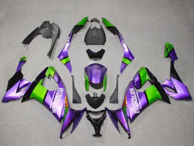 2008-2010 Kawasaki ZX10R Motorcycle Fairings - Purple Green Black Evangelion UK