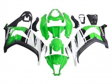 2011-2015 Kawasaki ZX10R Motorcycle Fairings - Green White Black Stripe UK