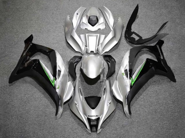 2016-2020 Kawasaki ZX10R Motorcycle Fairings - Silver Green Black UK