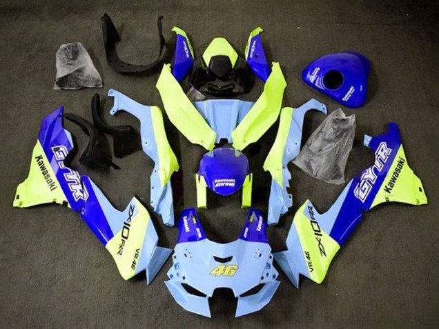 2021-2025 Kawasaki ZX10R Motorcycle Fairings - Blue Yellow GYTR 46 UK