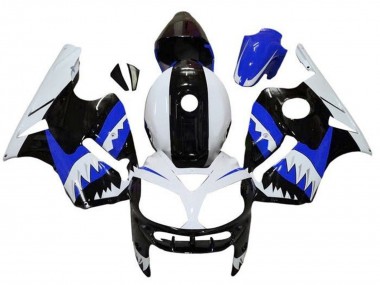 2000-2001 Kawasaki ZX12R Motorcycle Fairings - White Black Blue Shark UK